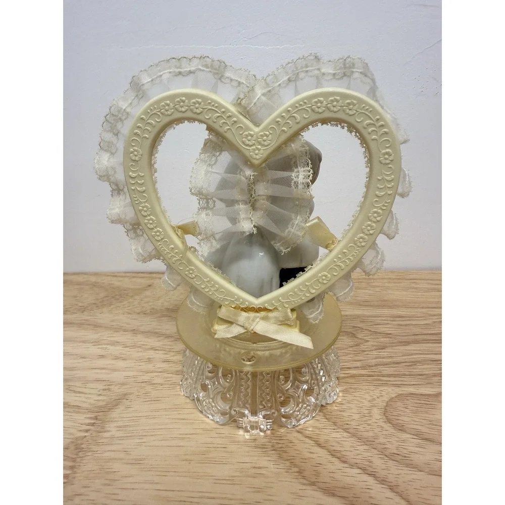 Vintage Mid-Century Modern Wedding Cake Topper Porcelain 1960's Boy & Girl‎ #32